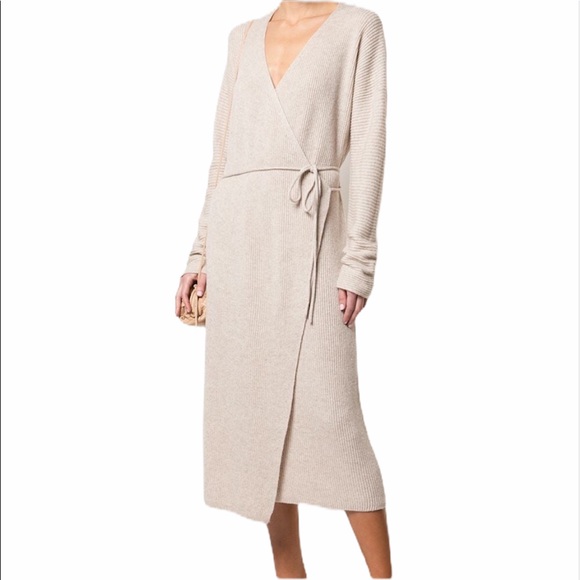 Vince Wool Cashmere Ribbed Maxi Sweater 